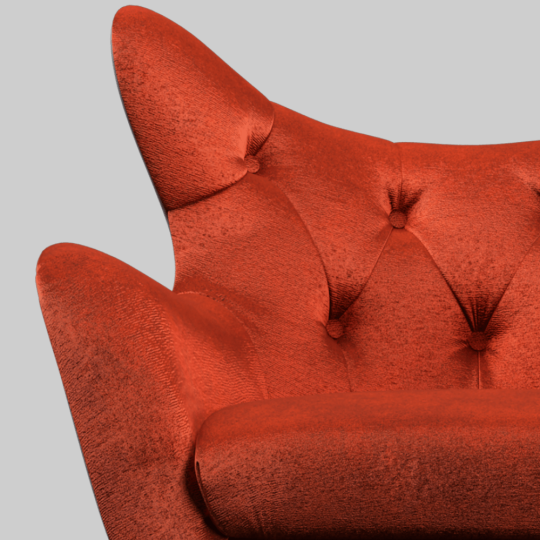czerwony fotel zblizenie
